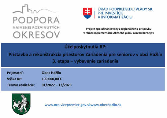 Projekt -Prístavba a rekonštrukcia Zariadenia seniorov